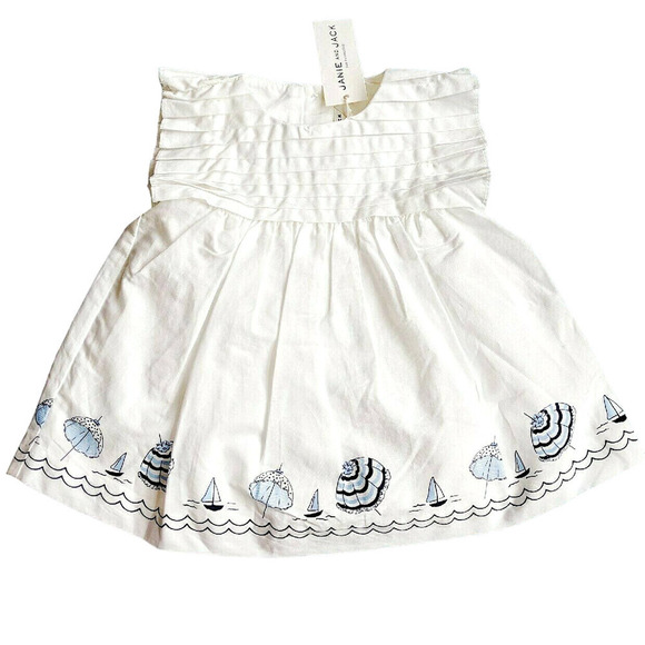 New Janie & Jack 0-3 Months Pleated Dress NWT Sailor Nautical - Picture 1 of 8